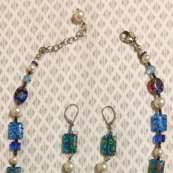 Emily Ray Millefiori Glass Sterling Silver Set - Picture 2 of 4